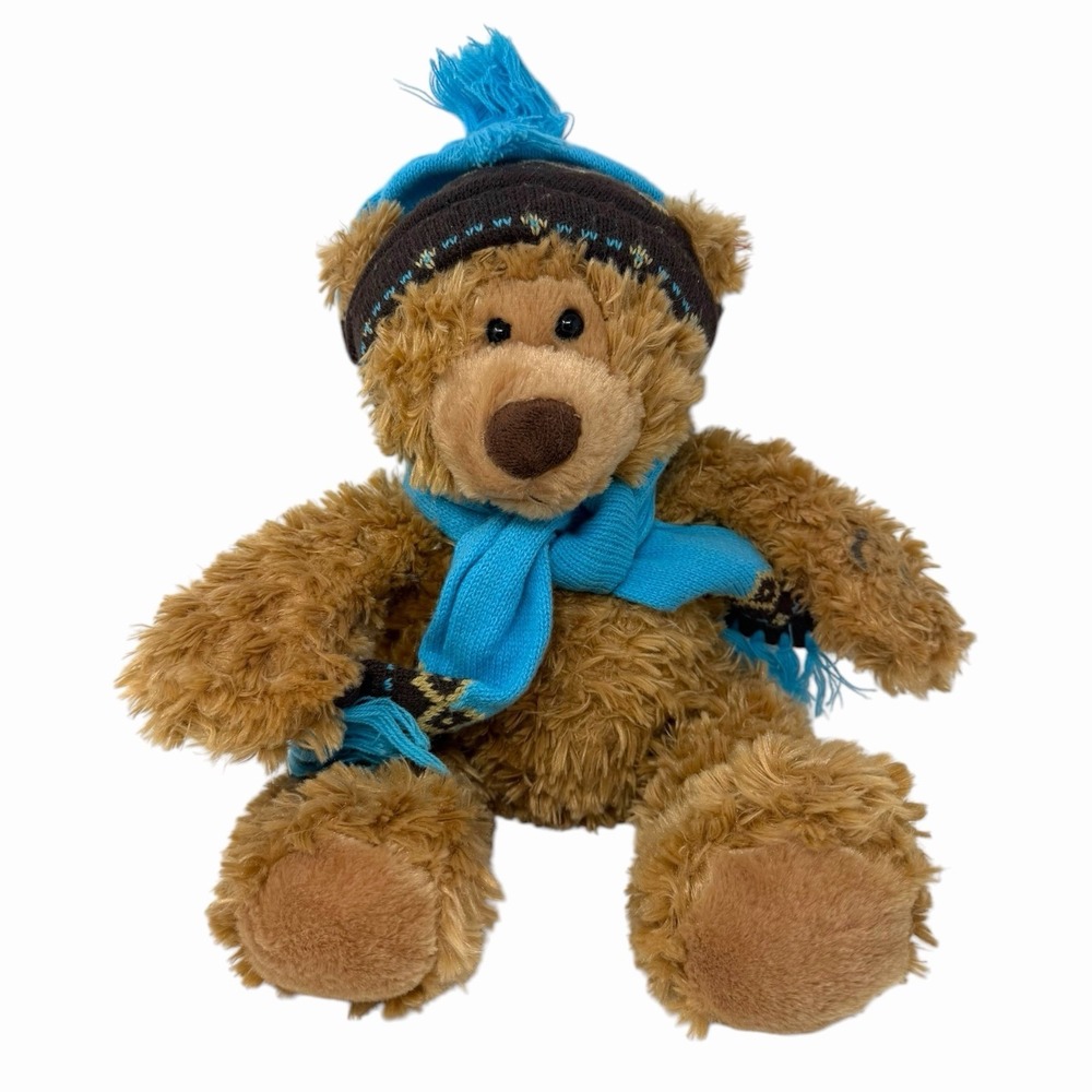 Mary Meyer St Jude Oliver 18" Winter Teddy Bear w/ Blue Scarf Matching Hat Plush
